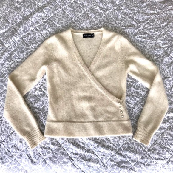 The Limited Sweaters - Cream Angora Wrap Sweater M